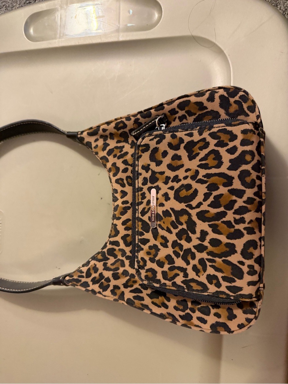 Nine & Co. Leopard Print Shoulder Bag - Brown/Black/Tan